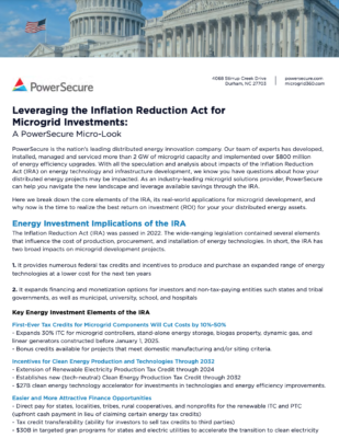 Leveraging the Inflation Reduction Act for Microgrid Investments