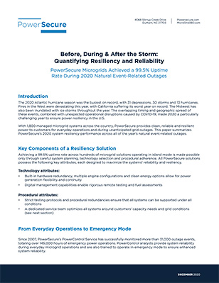 Before, During & After the Storm: Quantifying Resiliency and Reliability